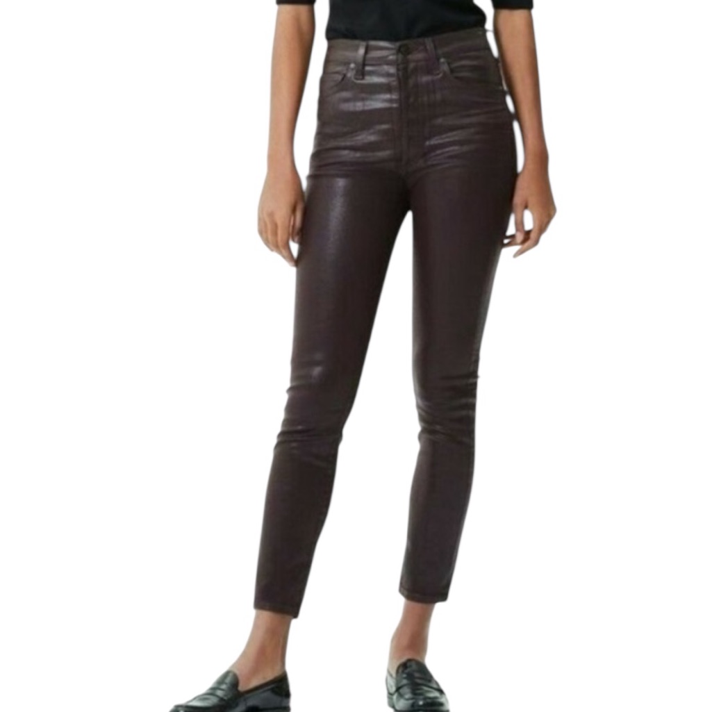 Citizens Of Humanity Olivia High Rise Slim Ankle Jeans In Raisin Leatherette 26